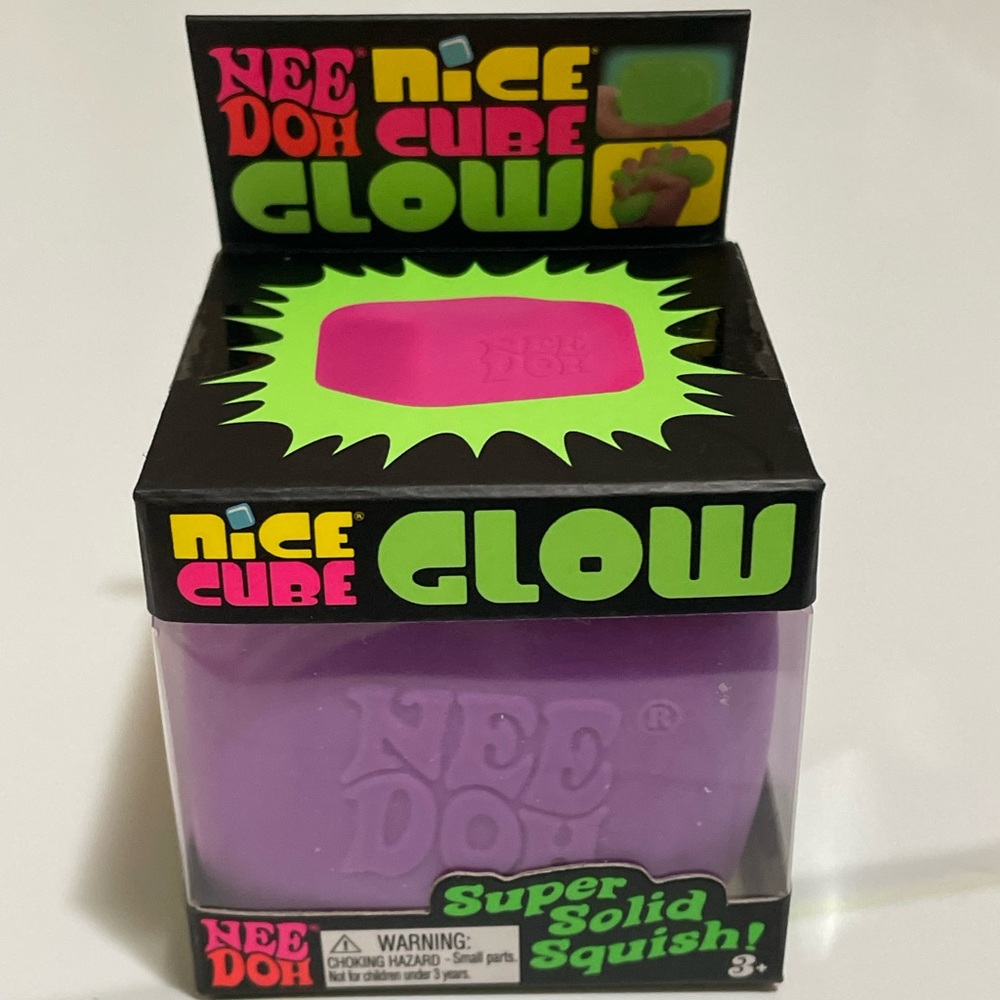 Nee Doh Nice Cube Glow - Purple Super Solid Squishy